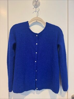 Sezane Women's Button-Front Cardigan in Cobalt